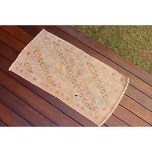 พรมคิลิมขนาด 1.4x2.7 ฟุต พรมวินเทจตุรกี พรมลายสัตว์สีน้ำตาลน้ำเงิน - Product Image 3