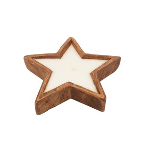 Cuenco de cera de madera con forma de estrella hecho a mano personalizado para decoración del banquete de boda, cuenco de masa de madera de alta calidad, cuenco para hacer velas de madera - Product Image 1