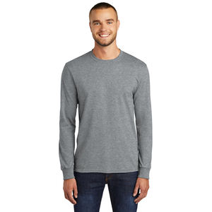 Heater Gray <b>Men's</b> Regular-Fit <b>Long</b>-<b>Sleeve</b> T Shirt <b>Men's</b> Tie Dye <b>Top</b> Polyester Pure Color Tshirts <b>Men's</b> - Product Image 1