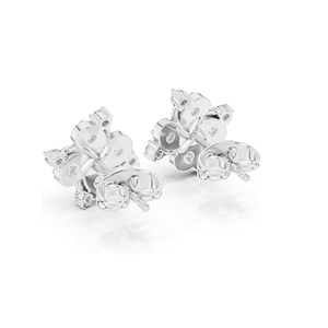 Pendientes de Diamantes de Laboratorio de 0.56 CT con Diseño Floral en Racimo, Claridad VVS-VS EF, Oro de 18KT, 14KT, 10KT y Plata 925, Oro Rosa, Amarillo, Blanco - Product Image 6