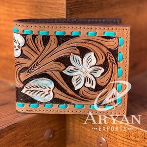 กระเป๋าสตางค์ RFID หนังพับสองชั้นคลาสสิกปรับแต่งลายด้านบนคุณภาพสูงกระเป๋าสตางค์ขนาดเล็กหนังแท้ผู้ชาย - Product Image 1