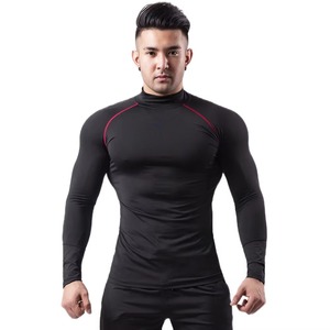 Chemise de compression moulante pour homme Haut de gymnastique à manches longues à haute élasticité pour le fitness, l'entraînement et le sport Commandes OEM - Product Image 1