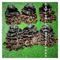 Extensiones de Cabello Humano Virgen de Templo Indio 100% Natural, Ondulado y Elástico, Suave y Esponjoso, Doble Trama: Modelo no permanente