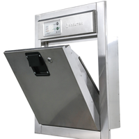 Porte coulissante manuelle moderne en acier inoxydable pour poubelle et buanderie avec prévention des incendies pour usage intérieur dans les hôpitaux, appartements et hôtels