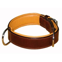 Premium kalite özel köpek tasması süper yumuşak hakiki deri koyun Napa deri yastıklı katı desen en perçin dekorasyon