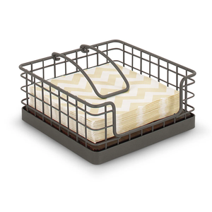 Lujoso diseño ondulado y apariencia servilletero de metal hecho a mano estilo moderno soporte de diseño dividido geométrico para hoteles restaurantes - Product Image 2