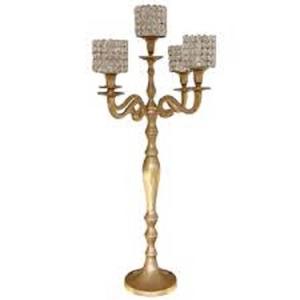 Candélabre à 5 bras plaqué or, en cristal, fait main, écologique et durable, pour décorations de Pâques, autres porte-bougies, lanternes, bougies - Product Image 4