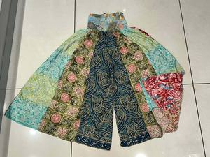 Silk Layer Patchwork Palazo, Bohemian Women Partywear Silk Layer Patchwork Women Trouser <b>Pant</b>, Boho <b>Hippie</b> Style - Product Image 2