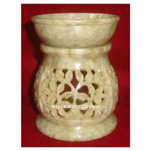 Diseño antiguo hecho a mano esteatita tallado quemador de aceite aromático forma redonda uso para decoración del hogar artículo precio al por mayor - Product Image 1