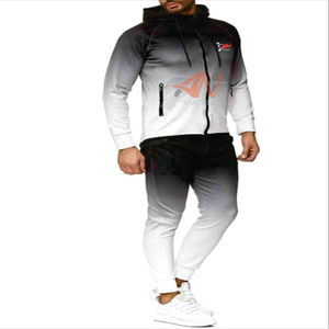 Chándal con capucha y cremallera de talla grande para hombre con logotipo de impresión por sublimación personalizada de alta calidad con Material Flexible - Product Image 1