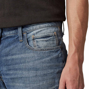Shorts en jean pour hommes, taille mi-haute, tricotés, respirants, coupe droite ample, grande taille, style vintage sexy décontracté, haute qualité, été 2026 - Product Image 6