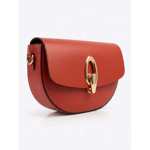 Bolso Estructurado de Cuero Ruga Italiano Genuino - Art. 26086-Simple Trendy Classic Lady Natural Casual con Cierre de Concha - Product Image 2