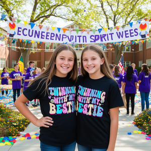 Maglietta promozionale coordinata per ragazze per la settimana dello spirito: la mia migliore amica e i miei amici in coordinato - Product Image 3