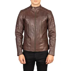 Good Quality Mens Casual Fashion Leather Jacket Leather Jacket Men Winter Warm Turn down Collar Leather Jackets