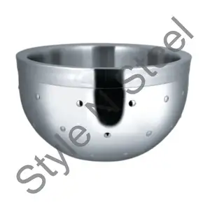 Bol à noix à double paroi écologique ensemble de saladiers en acier inoxydable plats à mélanger en métal poli prix de gros - Product Image 1