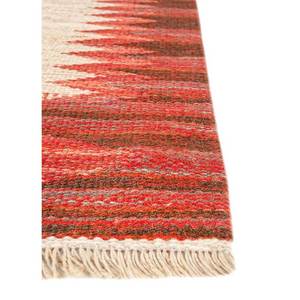 พรมขนสัตว์ขนาดใหญ่ Nayaab Classic ลายเรขาคณิต ทำมือ ขนาด 9x12 ฟุต สำหรับทางเข้าบ้าน-Paem-845 สีแดงและสีส้ม ทอแบบเรียบ - Product Image 4