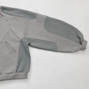 Nueva venta al por mayor de ropa de calle personalizada de alto peso 100% algodón sudaderas con capucha de gran tamaño Casual para hombre Colorblock Hooded Pullover - Product Image 3