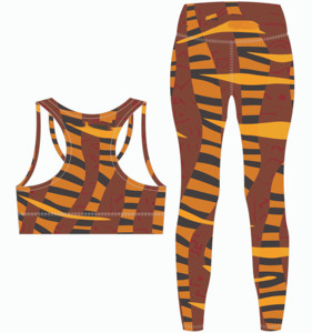Ensemble de leggings et de soutien-gorge de sublimation pour femmes en gros, taille haute, yoga, vêtements de sport actifs, vente en gros - Product Image 3