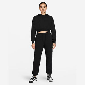 Sudadera con capucha con cordón de mezcla de algodón suave de corte holgado para mujer, sudaderas con capucha recortadas para mujer, lo mejor para el uso diario - Product Image 2