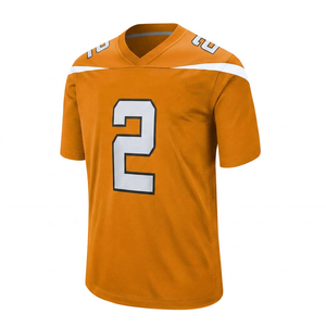 Maillot de football américain unisexe vert à col en V, manches courtes, numéro 2, en polyester anti-humidité, coupe classique, été - Product Image 6