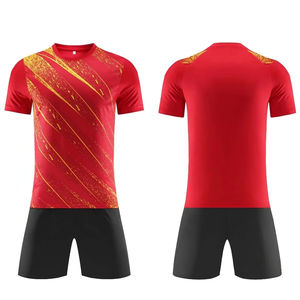 Personnalisé 100% Polyester Coupe-Vent Léger Confortable Tissu Imprimé Uniforme Adulte Football Football Maillots Short À Manches Courtes - Product Image 4