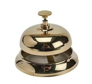 Cloche de bureau moderne en laiton, finition dorée, cloche décorative de table, écologique, durable, personnalisable pour la maison, l'hôtel, le restaurant - Product Image 3