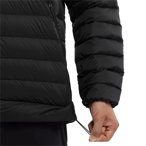 Veste d'hiver classique à col montant, imperméable, coupe-vent, matelassée épaisse, longue, avec logo sur le devant, manteau chaud et portable pour l'hiver - Product Image 4
