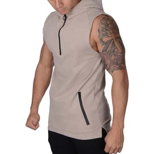 เสื้อฮู้ดแขนกุดมีซิปกระเป๋าแฟชั่นผู้ชาย, เสื้อมีฮู้ดแขนกุดน้ำหนักเบาสำหรับฟิตเนส - Product Image 2