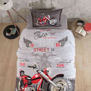 Ensemble housse de couette chic raphia single street king v1 gris - Product Image 1
