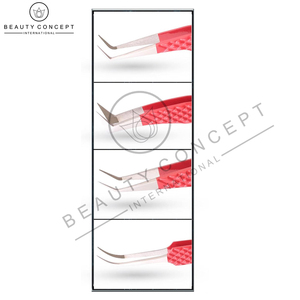 Pinzas de extensión de pestañas ecológicas de servicio OEM hechas a mano de buena venta de Color rojo por Beauty Concept International - Product Image 3