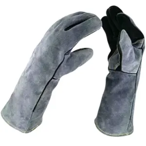 強化牛革スプリットレザー溶接手袋ヘビーデューティー難燃性耐熱性および耐スパーク性産業用安全手袋