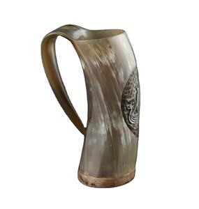 Antique Viking Corne à boire Tasse en céramique Verre personnalisable avec logo Stock prêt pour les fêtes - Product Image 1