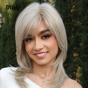 Poppy-DWY Free Part Blonde <b>Short</b> Synthetic <b>Wig</b> with Transparent Lace Front Mono Color - Product Image 4