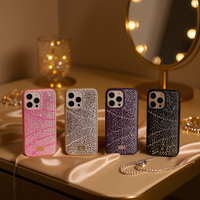 Étui de téléphone portable de luxe antichoc en TPU+PC avec diamants et paillettes en relief, sans support, pour S25 Ultra