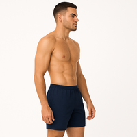 Short de bain tricoté pour homme, personnalisé, séchage rapide, léger, respirant, en polyester, grandes tailles, décontracté, pour la plage et la piscine, été, avec logo frontal, OEM