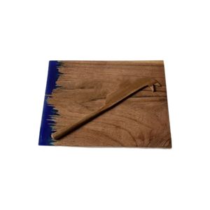 Planche à découper en bois de marbre fabriquée à la main outil de cuisine personnalisé pour légumes/fromage émaillé impression bois résine hacher - Product Image 4