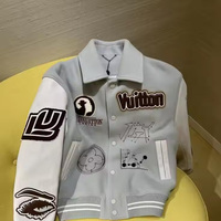 Veste bomber sportive de style universitaire Miami avec logo B attrayant et ligne H