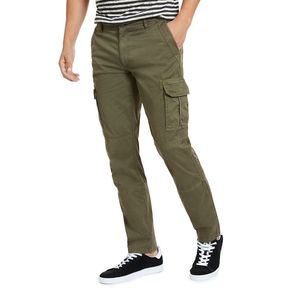 Pantaloni Cargo da Uomo American Rag Slim-Fit in Tela 100% Cotone Taglia XL Verdi con Motivo a Righe e Decorazione con Cerniera Vestibilità Comoda Colorati - Product Image 1