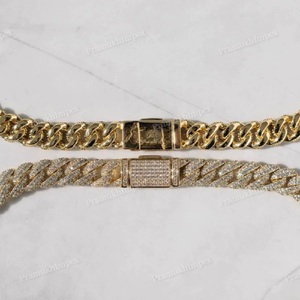 Hoàn toàn đá vvs moissanite Vòng rực rỡ cắt hip hop Cuban liên kết Chuỗi vòng cổ Sterling Bạc 16-24 inch tùy chỉnh đồ trang sức - Product Image 2