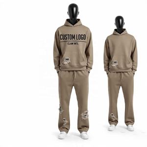 ชุดวอร์มและชุดมีฮู้ดสำหรับผู้ชายชุดวอร์มทรงหลวมโอเวอร์ไซส์ออกแบบได้ตามต้องการสำหรับฤดูหนาว - Product Image 3