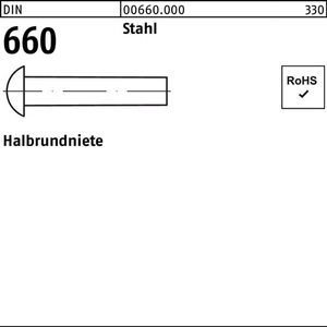 Rivets semi-tubulaires DIN 660 3x6 en acier - 1000 pièces - Product Image 1