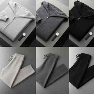 Survêtement ODM décontracté en coton et laine à capuche avec poche avant zippée ensemble printemps solide dernier design - Product Image 2