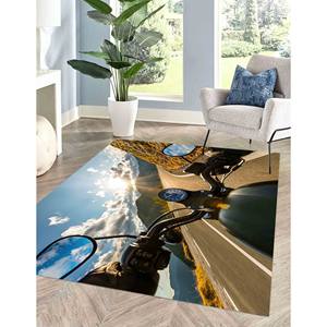 Alfombra con Estampado de Atardecer: Diseño Moderno de Chenilla para Decoración de Oficina, Alfombra de Terciopelo - Product Image 4