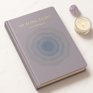 LABON ヒーリングエコーマガジン プレミアム ラベンダー ハードカバーノート デボス加工エコーマグサークル ゴールド箔ライン セルフケアノート用 - Product Image 2