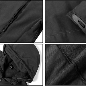 Vestes de plein air softshell personnalisées pour la saison d'hiver, vêtements de sport imperméables en polyester et nylon avec col montant et fermeture à glissière - Product Image 5