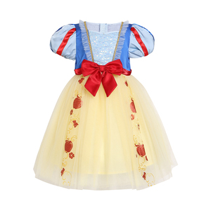 Vestido de Tul Amarillo en Liquidación, Estampado de Manzana Roja, Disfraz de Blancanieves Premium - Product Image 2