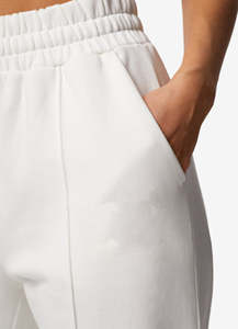 Custom <b>Women's</b> Winter Crop Crew Jogger <b>Shorts</b> Set Solid <b>White</b> High Quality 100% Cotton Fleece Breathable Fabric Two Piece Made - Product Image 6