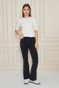 Blusa de punto con cuello redondo para mujer, informal, elegante y cómoda, tela transpirable, blusa de servicio OEM ODM personalizable - Product Image 5