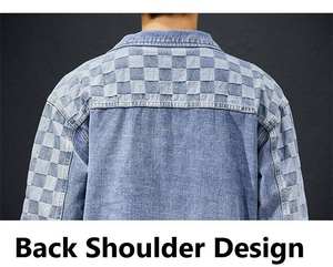 Prix de gros Vestes en jean personnalisées avec jean Vestes en jean unies vierges respirantes à manches longues - Product Image 5