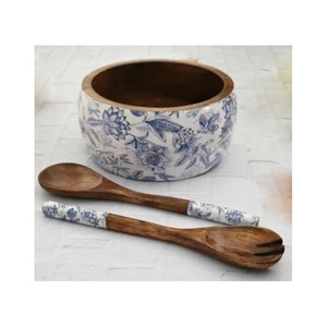 Natural Brown Wooden Serving Bowls Tabletop Kitchenware Dinnerware Decorative Wood Bowl on Sale! - Product Image 3